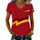 thumbnail image 1 of Women's Germany Football Graphic T-Shirt, V-Neck Casual Letter Print T-Shirt, Fashion Short Sleeve Graphic Tee, Summer Daily Lightweight Tops for Soccer Tournament 2026 Red Size: S, 1 of 4