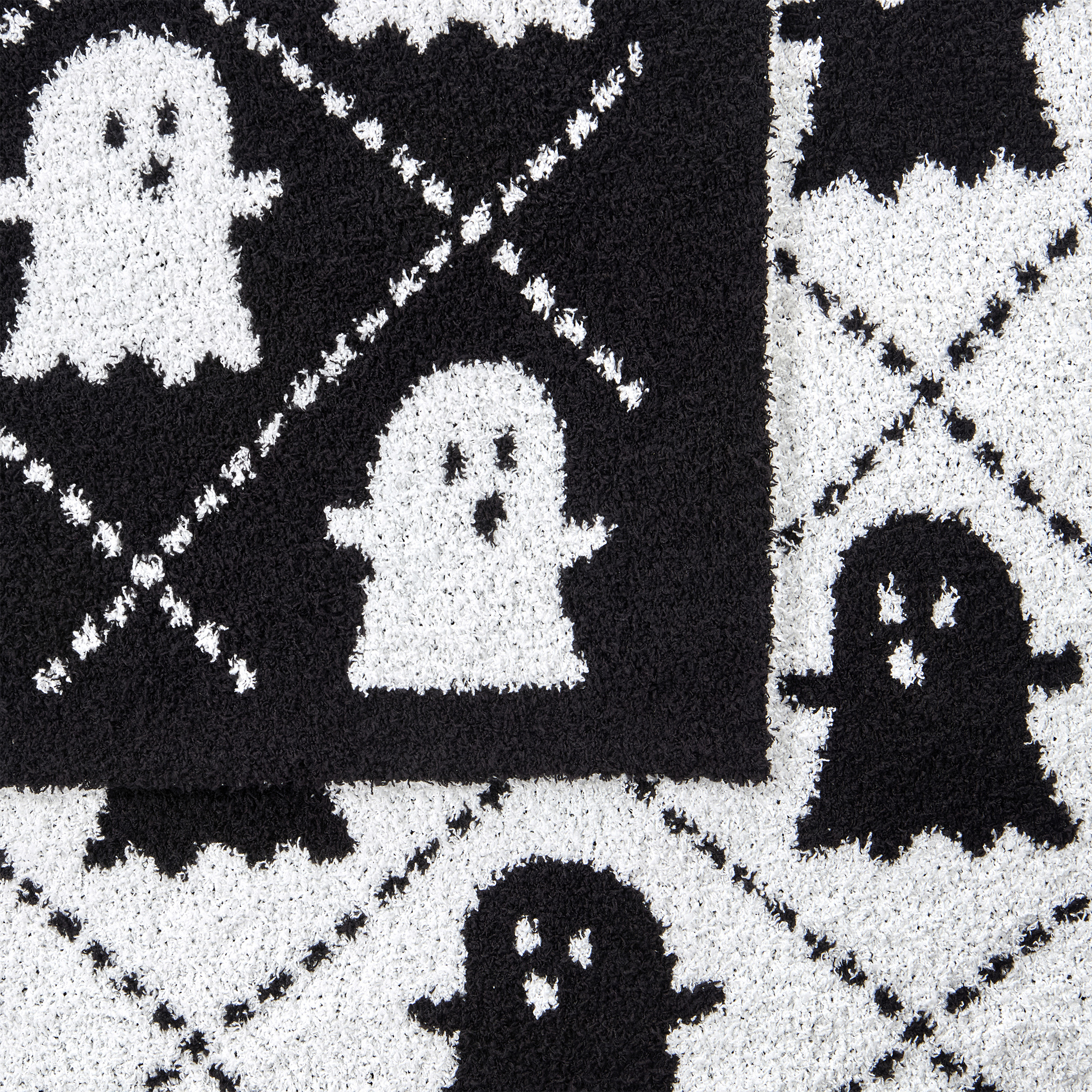 My Texas House Black/White Cozy Knit Ghost Throw, 50" x 60"