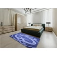 thumbnail image 5 of Ahgly Company Machine Washable Indoor Round Transitional Sky Blue Area Rugs, 3' Round, 5 of 7