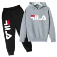 thumbnail image 3 of Conjuntos de ropa deportiva para niños de 3 a 14 años, con capucha y pantalones, 2 piezas, tendencia de otoño y primavera, 3 of 5