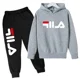thumbnail image 3 of Conjuntos de ropa deportiva para niños de 3 a 14 años, con capucha y pantalones, 2 piezas, tendencia de otoño y primavera, 3 of 5