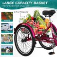 thumbnail image 6 of ABORON Adult 20/24/26 inch Tricycles with Big Basket, Adults 7 Speed Trikes 3 Wheel Bikes, Cruise Bike for Seniors, Women, Men for Recreation, Shopping, Multiple Colors, 6 of 10