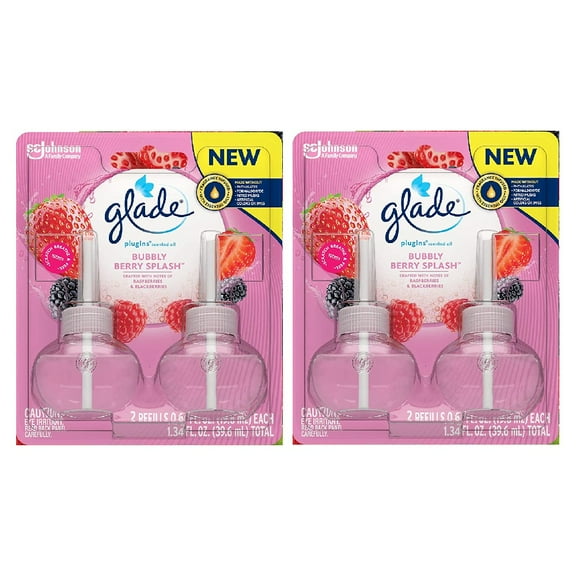 Glade Bubbly Berry Splash PlugIns Scented Oil Refills 2 Count, 2 Pack