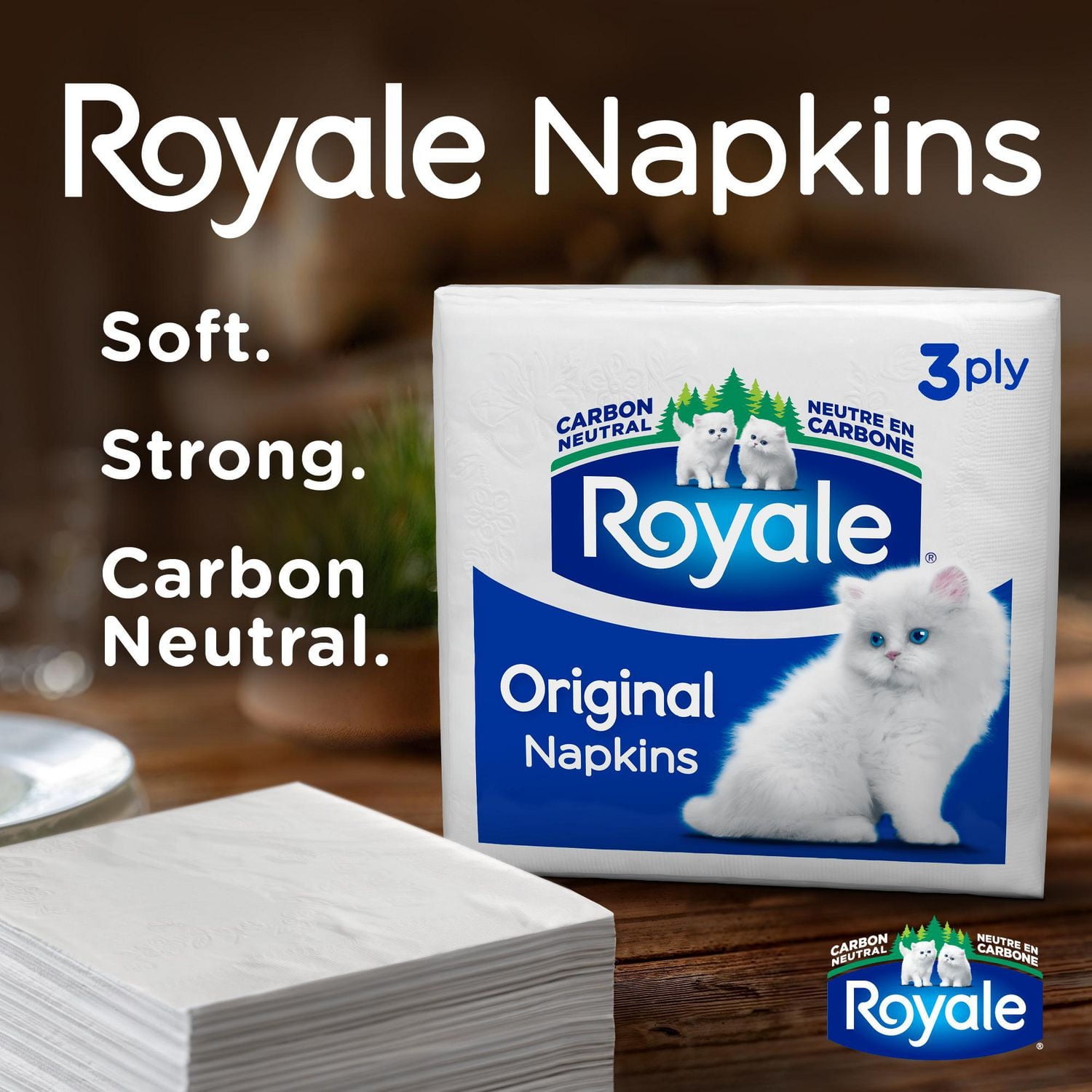 Royale Dinner Napkins, 3 ply, 75 paper napkins