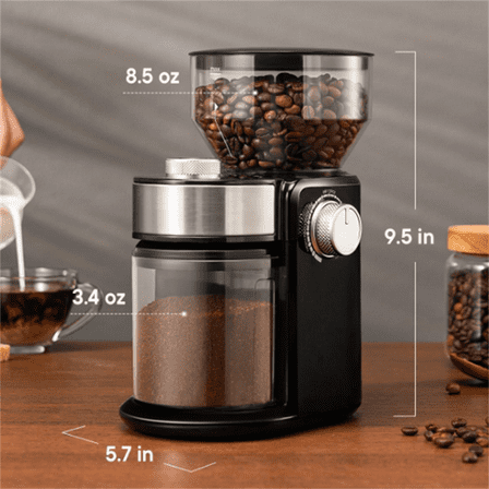 Electric Burr Coffee Grinder 2.0, Adjustable Burr Mill with 16 Precise Grind Setting for 2-14 Cup, Black