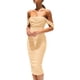 thumbnail image 1 of Vestido PRETTYGARDEN 2025 Verano Escote Hombros Descubiertos Fruncido Talla L Grande, 1 of 7