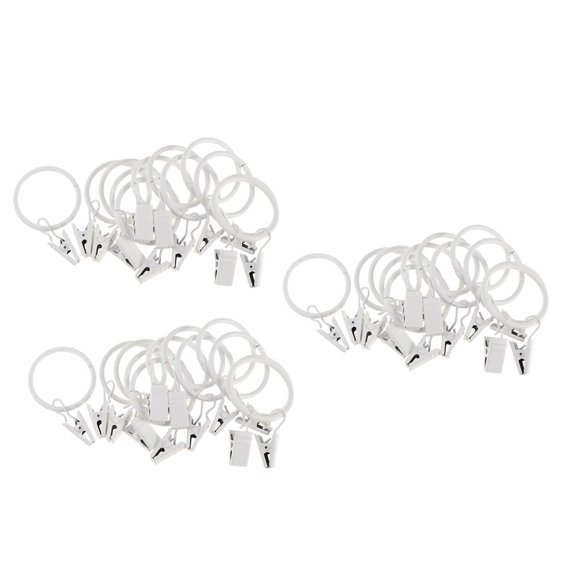 Gancho de anillo de cortina BLESIY con clips 36 piezas de prueba de ojales para decoración de ventanas