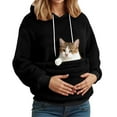 thumbnail image 4 of Hoodie With Dog Pouch Sweatshirt With Dog Pouch Oversized Pet Hoodie Carrier Large Pocket Dogs Holder Warm Long Sleeve Hooded Pullover Black XXL, 4 of 6
