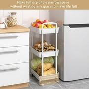 Cowin 3-Tier Metal Rolling Storage Cart Shelves Rolling Utility Cart Organizer Cart Movable Storage Organizer Bathroom Kitchen Office Workshop White