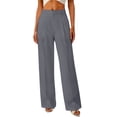 thumbnail image 2 of Dress Pants Women High Waisted Wide Straight Leg Loose Business Casual Office Work Pants Slacks for Women, 2 of 5