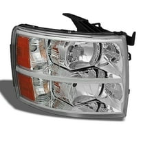 AKKON - For 07-13 Chevy Silverado Pickup Truck Chrome Headlight Front Lamp Passenger Right Side Replacement