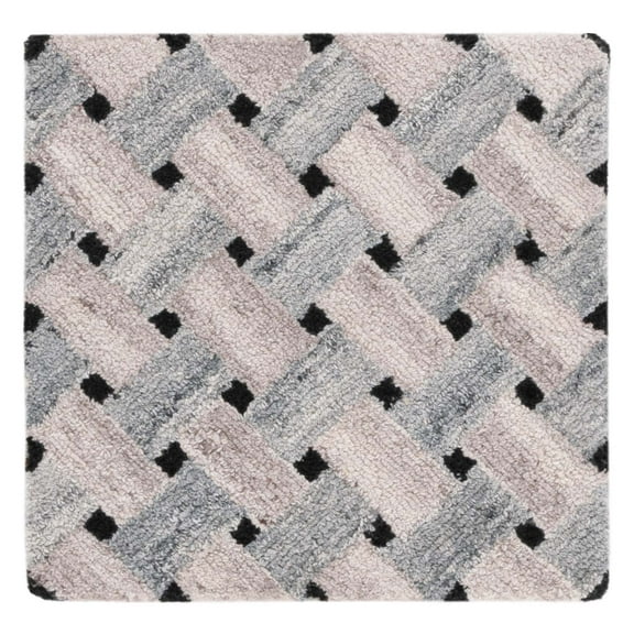 SAFAVIEH Genre Roza Geometric Area Rug, Gray/Brown, 6' x 6' Square