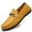 Yellow, variant on Men's Casual Loafers Slip On Leather Shoes Comfortable Lightweight Driving Shoes Male Moccasins Classic Penny Loafer Flats Boat Shoes Outdoor Walking Shoes