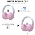 thumbnail image 6 of Yoneston Wireless Bluetooth Over Ear Headphones with Microphone, HiFi Stereo Foldable Lightweight Headset, Noise-Cancelling Deep Bass for Home Office Cellphone PC Laptop - Pink, 6 of 9