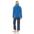 thumbnail image 2 of TowelSelections Women's Bed Jacket Fleece Cardigan Cuddly Robe Large/X-Large Cornflower Blue, 2 of 5