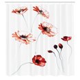 thumbnail image 2 of Ambesonne Flower Shower Curtain, Watercolor Nature, 69"Wx84"L, Orange White, 2 of 4