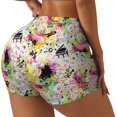 thumbnail image 1 of Balery Retro Musical Pantalones cortos de entrenamiento estampados para mujer, sin costuras, ajustados, para gimnasio, yoga, correr, deportes, ejercicio activo, fitness.-XX-Large, 1 of 8