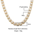 thumbnail image 3 of FEEL STYLE Male Heart-shape Cubic Zircon Tennis Chain Necklace for Men Women 13MM 20", 3 of 4