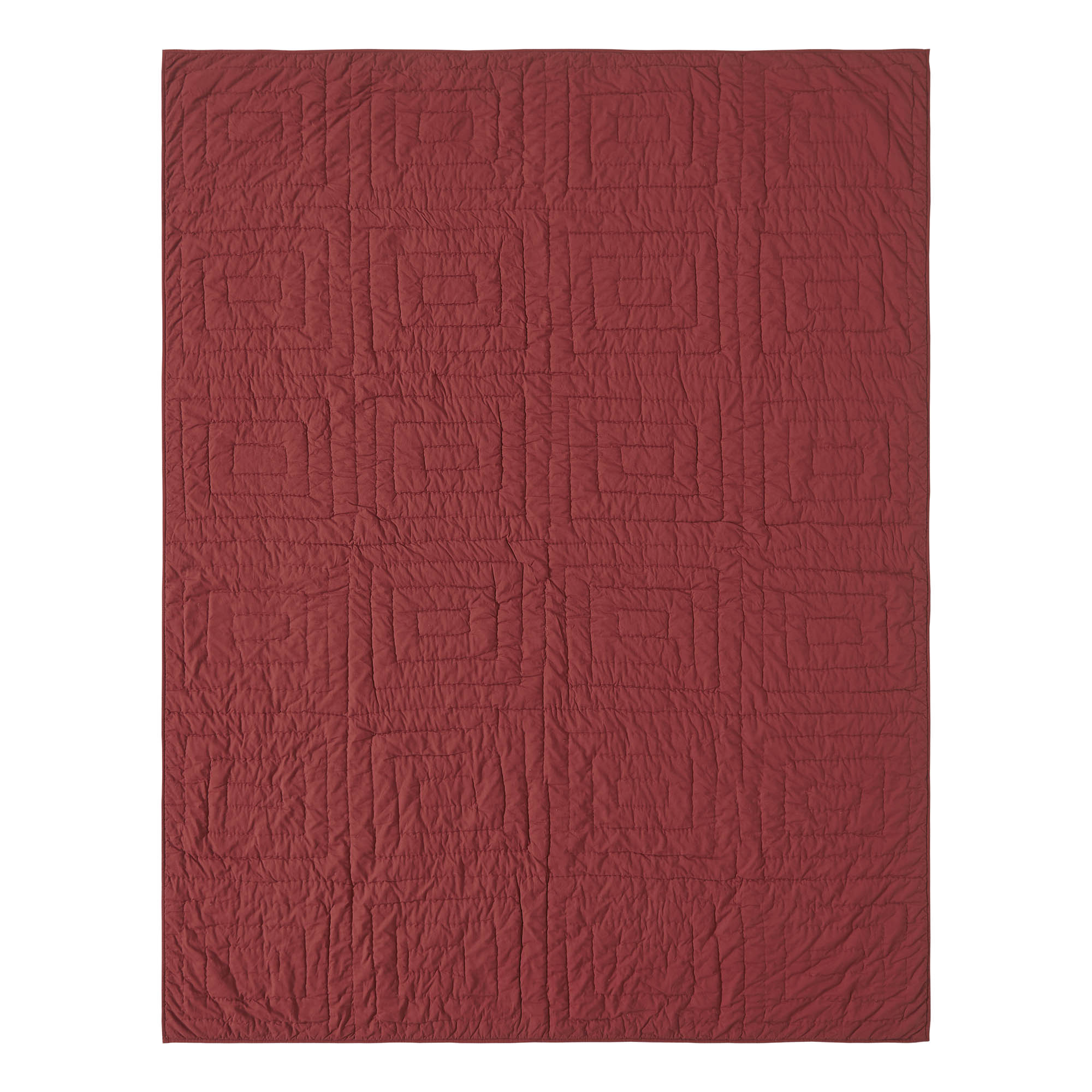 VHC Brands Quilt Twin, Cotton Quilt, Country Bedding, Connell Collection, Size - 90x70, Burgundy