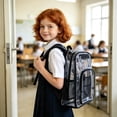 thumbnail image 2 of UJNDER Lightweight Transparent Kids Backpack with Clear Design Easy Item Visibility Daypack for School and Daily Use Kids School Backpack,01_Black,Mid, 2 of 6