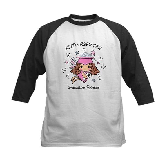 CafePress - Kindergarten Graduation Princ Kids Baseball Jersey - Kids Cotton Baseball Jersey, 3/4 Sleeve Shirt