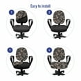 thumbnail image 4 of Floral Office Chair Slipcover, Hand Drawn Exotic Flowers and Leaves in Dotted Filling, Protective Stretch Decorative Fabric Cover, Standard Size, Dark Grey Dark Tan, by Ambesonne, 4 of 5