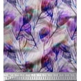 thumbnail image 2 of Soimoi Cotton Poplin Fabric Peacock Feather Print Fabric by the Yard 42 Inch Wide, 2 of 3