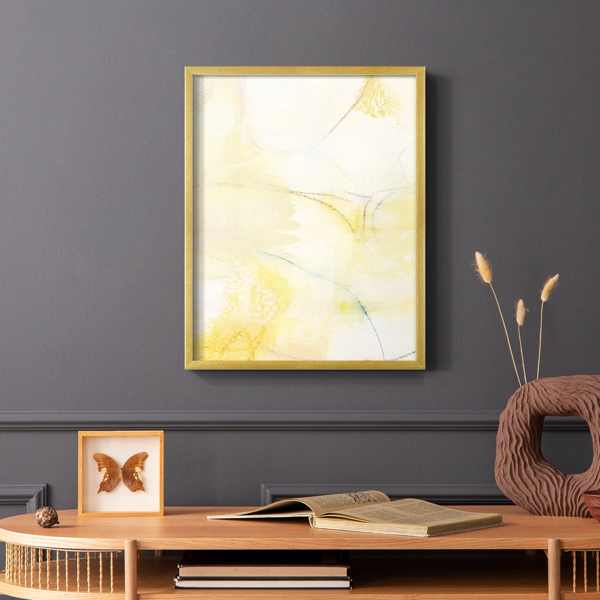 Barxan III Framed Print in Gold Solid Wood Framed Print No Nail Hanging