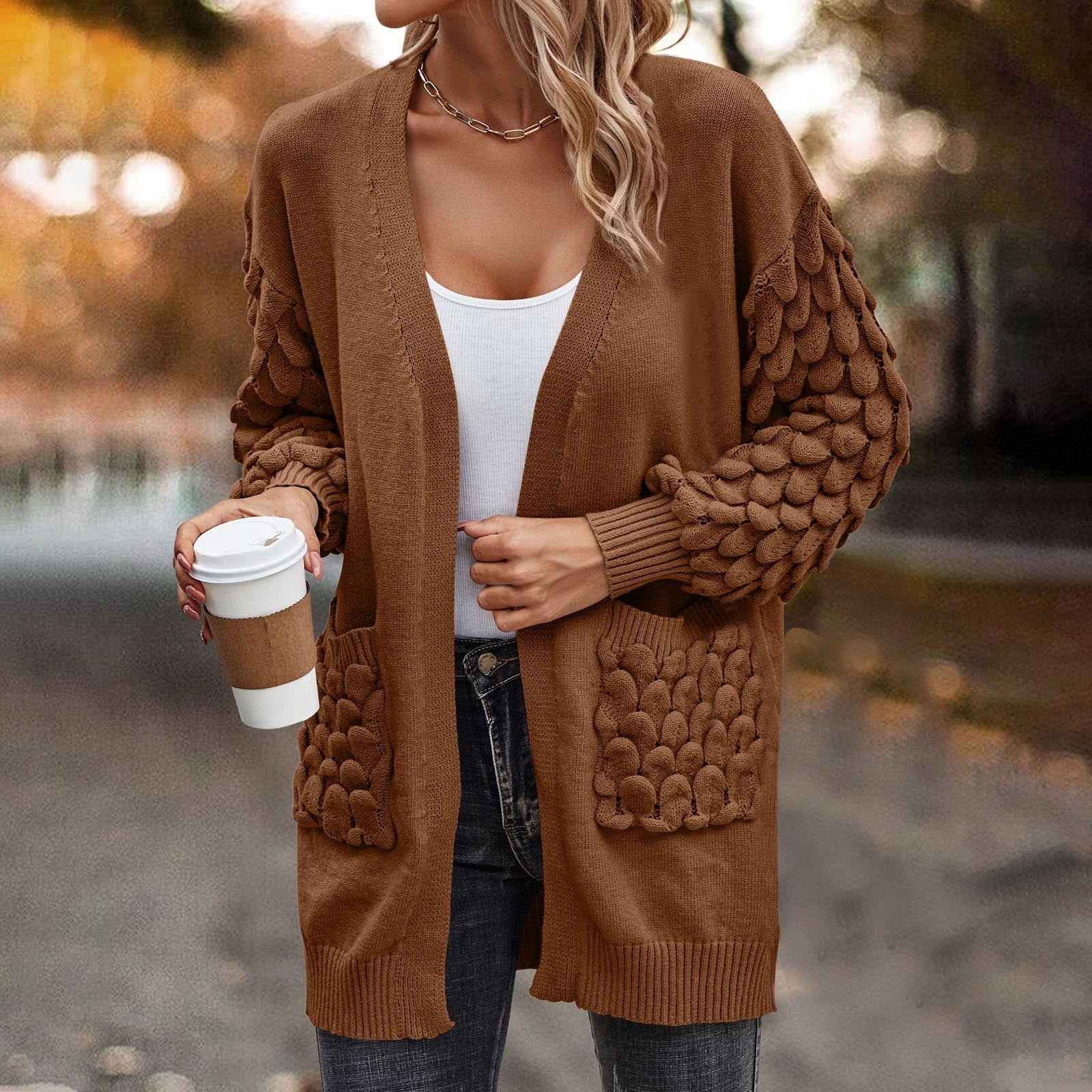 Dvkptbk Sweaters for Women Fashion Women Winter Solid Color