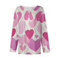 thumbnail image 4 of Valentines Shirts for Women Henley Button Down V- Neck Casual Top Spring Fashion Tees Heart Print Long Sleeve T Shirts, 4 of 5