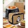 thumbnail image 4 of Christmas Gnomes Small Toaster Cover 2 Slice, Kitchen Appliance Covers, Winter Xmas Snowflakes Textured Yellow Toaster Oven Cover with Loop, Bread Machine Cover Polyester Dust Cover Protection, 4 of 4