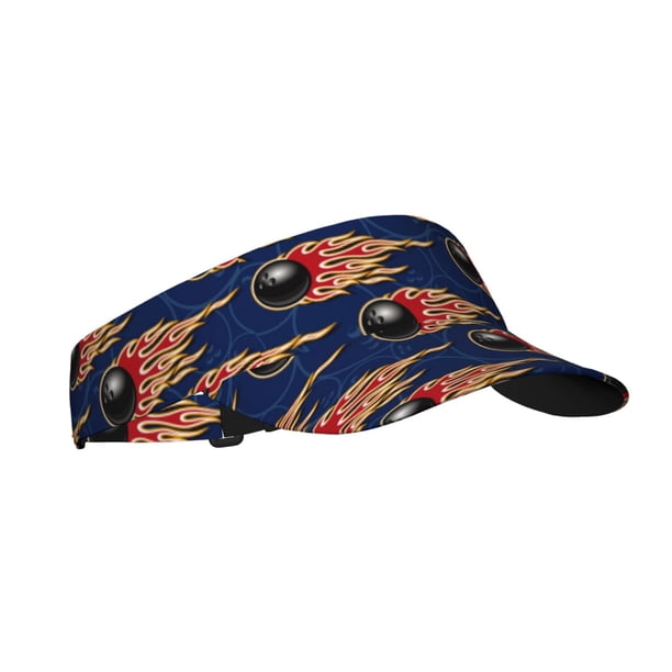 Fotbe Bowling Ball And Flame Visera Deportiva con Diseño, Gorra Abierta Ajustable de Algodón para Mujer y Hombre