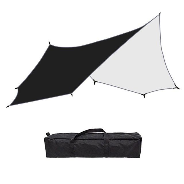FLhrweasw 5-8 personas Octagon Camping Toldo Protector solar campaña impermeable (Negro)