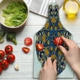 thumbnail image 3 of Mandala Cutting Board, Floral Motif Vibrant Colors Inner Balance Pattern Style, Decorative Tempered Glass Cutting and Serving Board, Wine Bottle Shape, Blue Orange Purple, by Ambesonne, 3 of 5