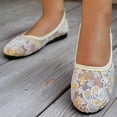 thumbnail image 5 of DIVVce Floral Embroidered Mesh Ballet Flats For Women Closed Toe Slip On Comfortable Footwear, 5 of 6