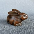 thumbnail image 5 of Solid Brass Rabbit Tea Pet Figurine Chinese Zodiac Bunny Animal Sculpture Desktop Ornament Meditation Decor Collectible, 5 of 11