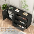 thumbnail image 4 of Vastcury 57" 2 Door Sideboard Buffet Cabinet with Storage, Modern Kitchen Buffet Storage Cabinet with 3 Drawers, Black, 4 of 10