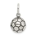 thumbnail image 5 of Auriga Fine Jewelry 925 Sterling Silver Antique Soccer Ball Charm for Women (L - 12mm, W - 11mm), 5 of 6