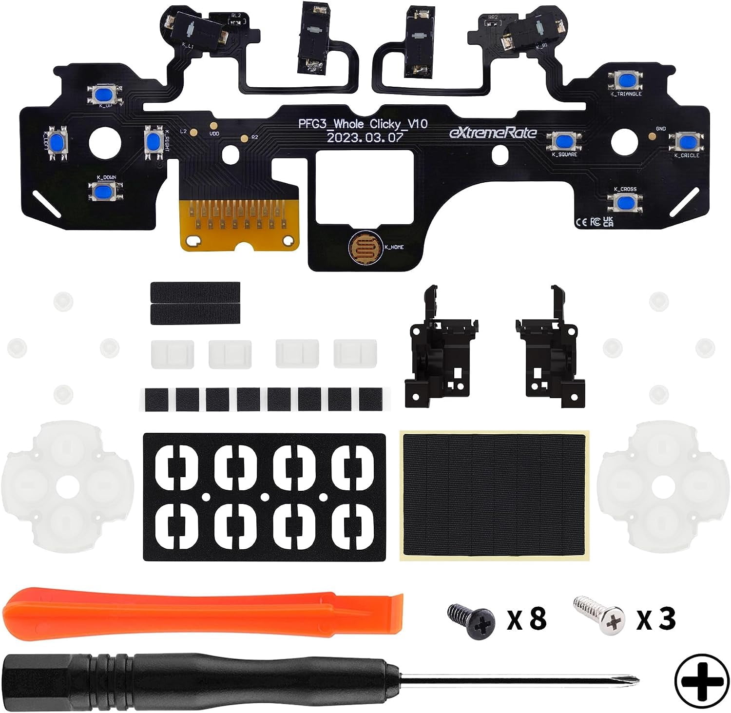 eXtremeRate D-pad R1 L1 R2 L2 Trigger Touchpad Action Home Share