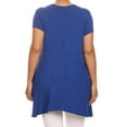 thumbnail image 4 of Women's trendy style casual solid short sleeve side pocket tunic top., 4 of 4