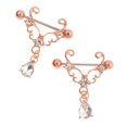 thumbnail image 4 of 2 piezas de lengua de pezón Barbell joyería de perforación de acero inoxidable - Oro rosa Sunnimix Anillo de lengüeta del pezón, 4 of 8