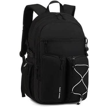 Smicure Travel Backpack for Men and Women, Water Resistant College Bookbag, Lightweight School Carry On Back Pack,black