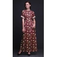 thumbnail image 3 of Bimba Robe Longue Imprimée en Rayonne à Fleurs de Roses, Taille Smockée, Fente Latérale, Robe pour Femme - Xxx-Grand, 3 of 6