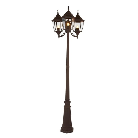 Poste de luz Tecnolite café con 3 bases BADALONA PFT-6004-3/CF