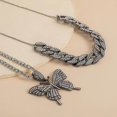 thumbnail image 5 of Rocker Butterfly Necklace Punk Statement Long Chain Necklace Choker, 5 of 5