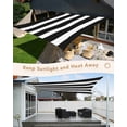 thumbnail image 5 of Sun Shade Sail 8'x10' Black Stripes Rectangle Sun Shade Sails Canopy Waterproof Modern Simple Striped Outdoor Sunshades Sand UV Block Cover Shades Cloth for Patio Backyard Garden Deck Porch Lawn, 5 of 9