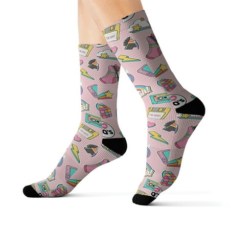 

90 themed pink colored Sublimation Socks