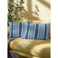 thumbnail image 5 of Outdoor Pillows Waterproof, Blue Stripe Bedding Throw Pillows with Insert for Couch Sofa Bed, Boho Striped Modern Minimalist Geometric Lines 12x20 Inch Pillowcases Decorative Patio Pillow Set of 1, 5 of 8