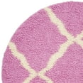 thumbnail image 3 of SAFAVIEH Daley Geometric Plush Shag Area Rug, Pink/Ivory, 6' x 6' Round, 3 of 6