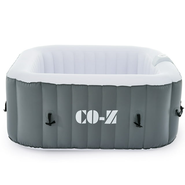 CO-Z 5ft Inflatable Hot Tub Pool 2-4 Persons With Massage Jets and All Accessories Gray